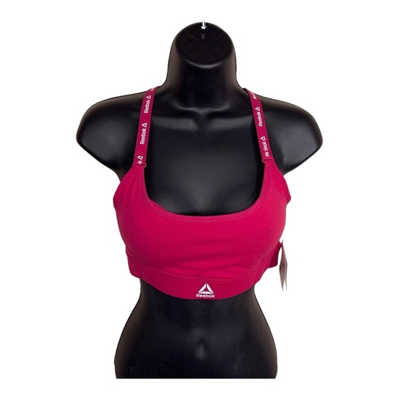 New Small Reebok Fuchsia Pink Sports Bra Racerback Athletic Activewear - Picture 1 of 16